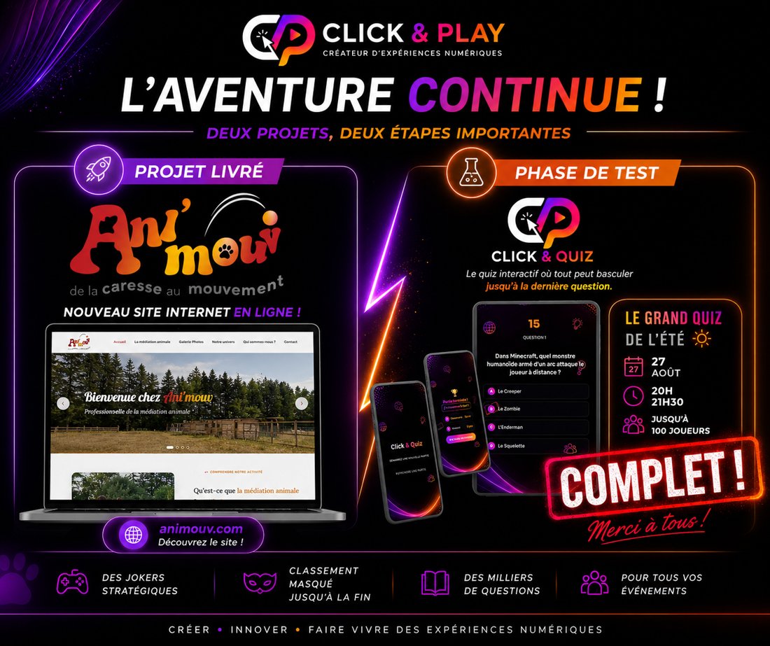 L'aventure Click & Play continue !